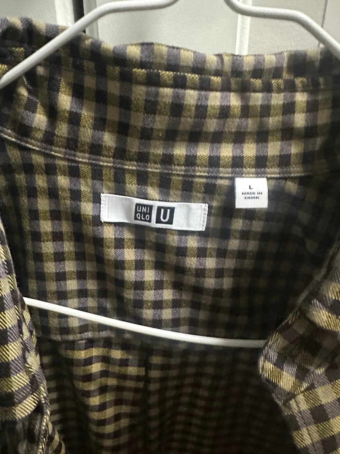 유니클로 u 옐로우 체크 셔츠 상품이미지2