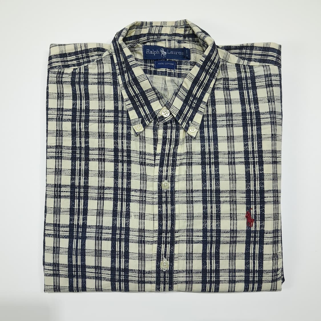 CL603 XL 폴로 90s 미국판 레트로 모던체크 아이보리 셔츠 남방 상품이미지7