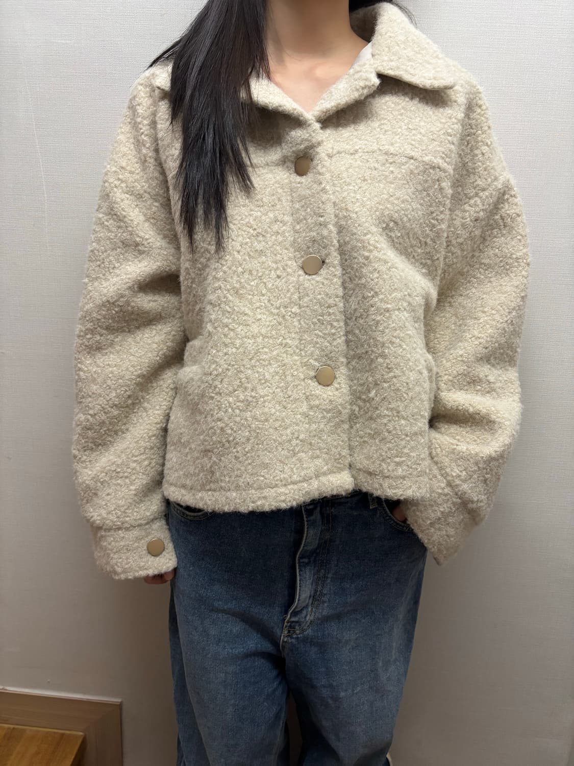 빈티지 아이보리 퍼 자켓 상품이미지4