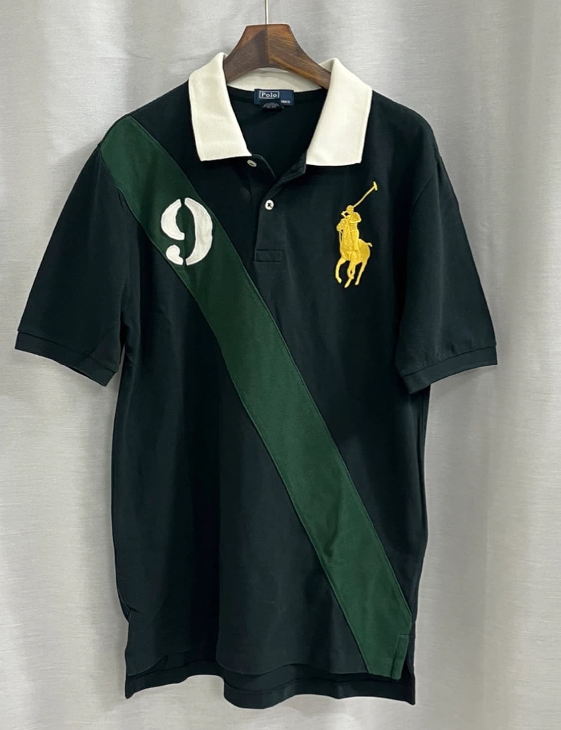 정품 폴로랄프로렌 그린/옐로우포니 카라 반팔티 L 상품이미지1