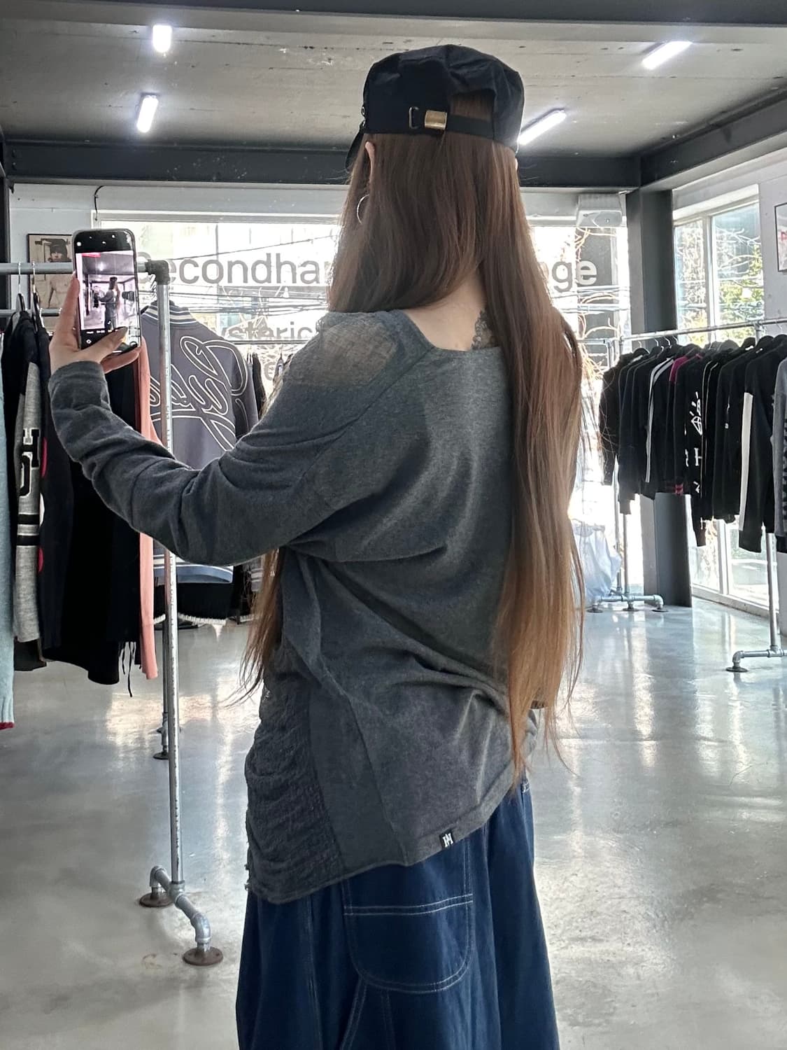 히스테릭글래머 드레이프 데미지 히스걸 롱슬리브긴팔티 상품이미지6