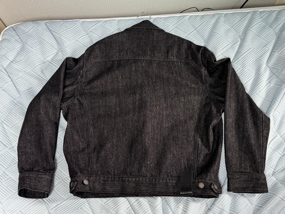 [48] 노이어 오버핏 크롭 데님&와이드 데님 팬츠 블랙 셋업 상품이미지2