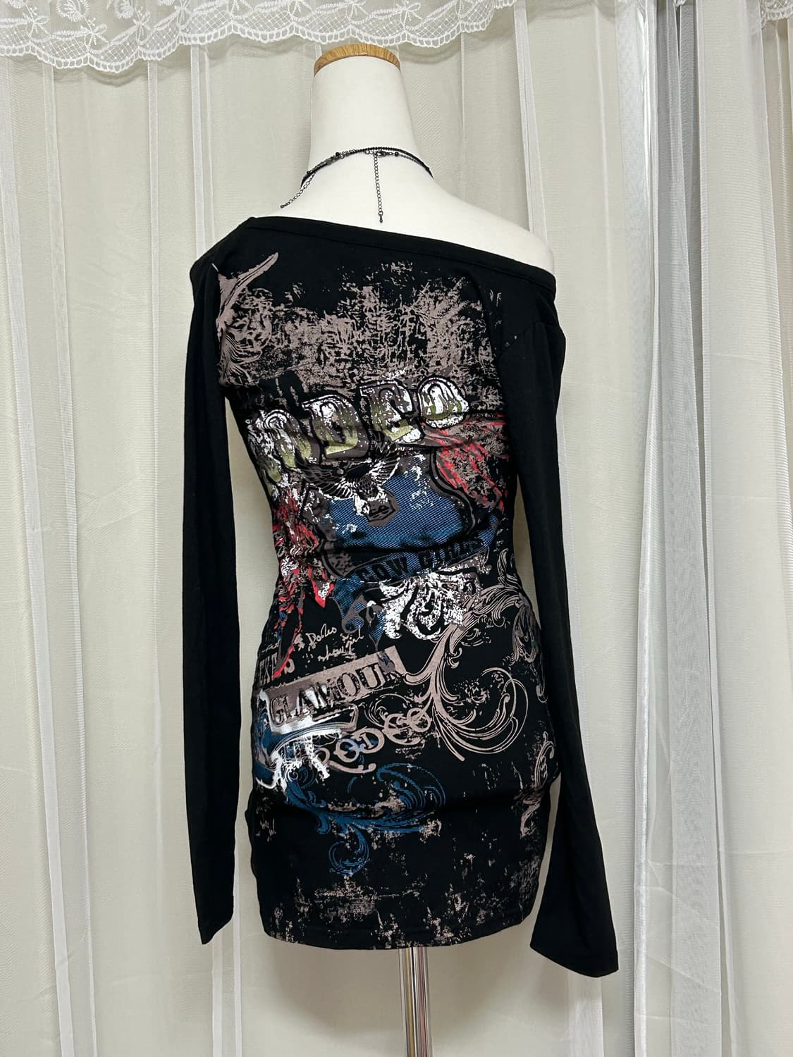 MKR 펑크 셔링 디테일 큐빅 스터드 롱슬리브 원오프 상품이미지3