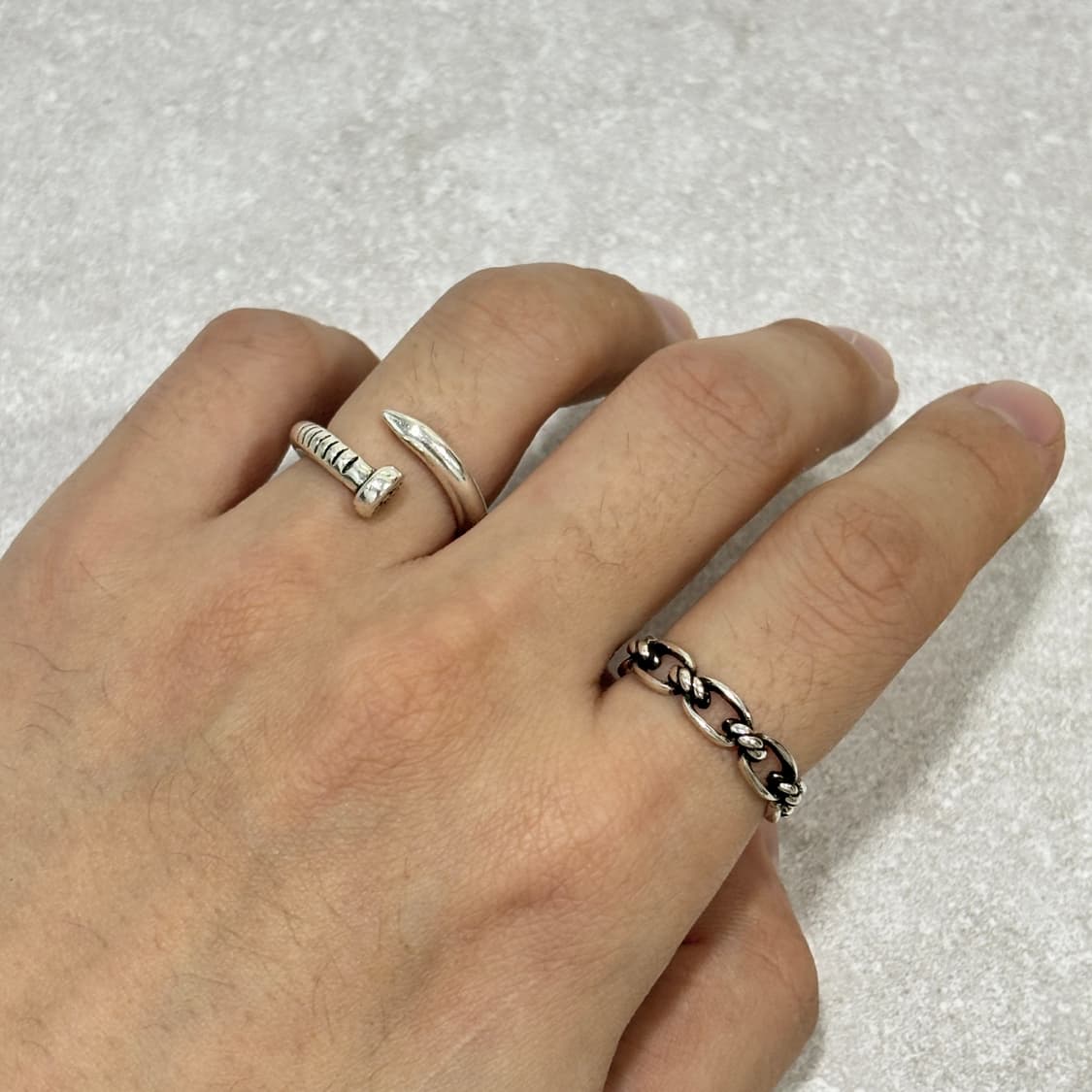 Oribell 크롬 크로스 앵끌루 못 925 스털링 실버 오픈링 반지 상품이미지8