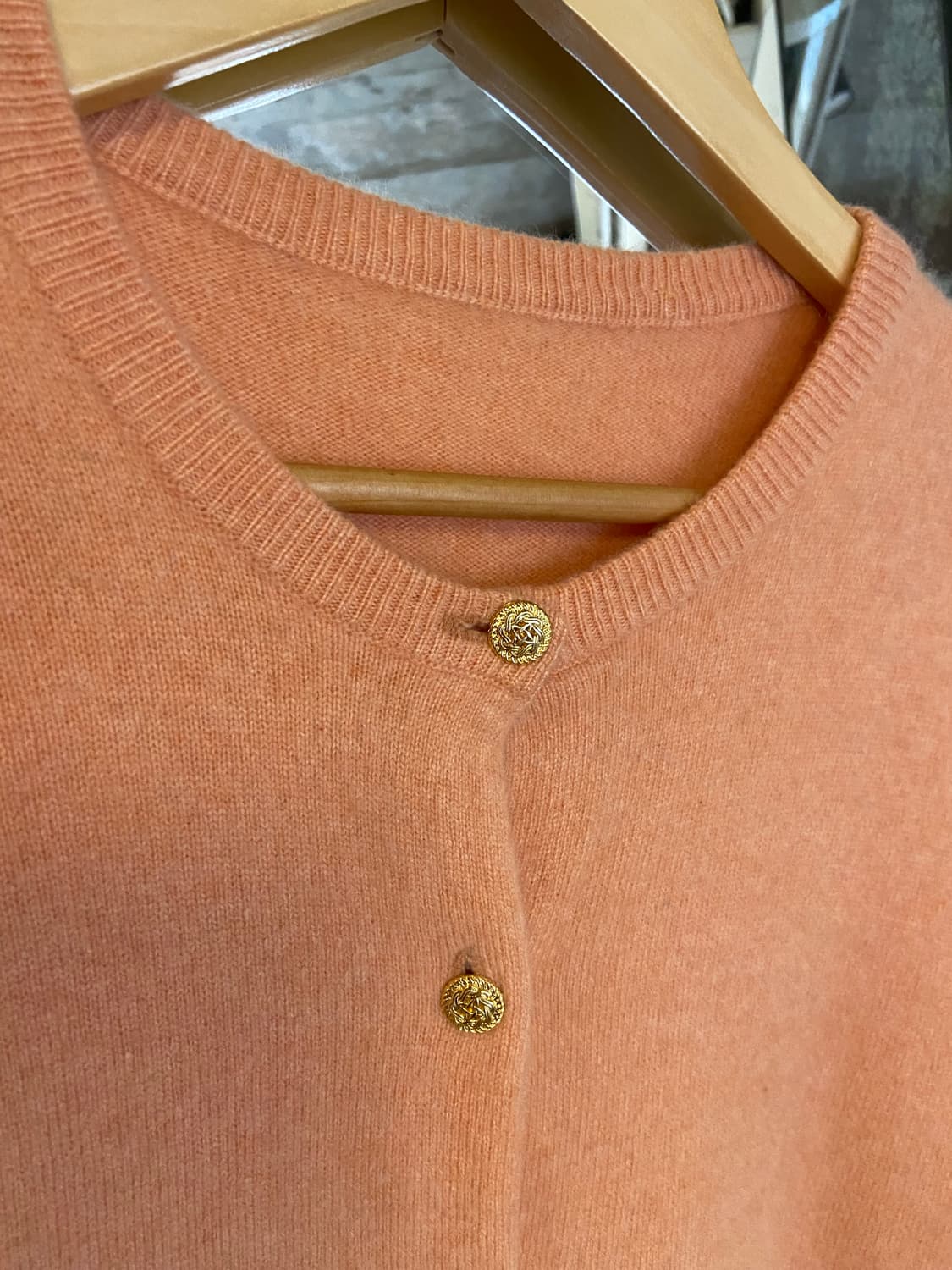 피치색 캐시미어 가디건 상품이미지3