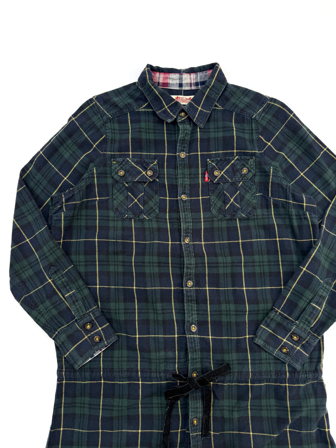 빈티지 리바이스 체크 셔츠 미니 원피스 상품이미지3