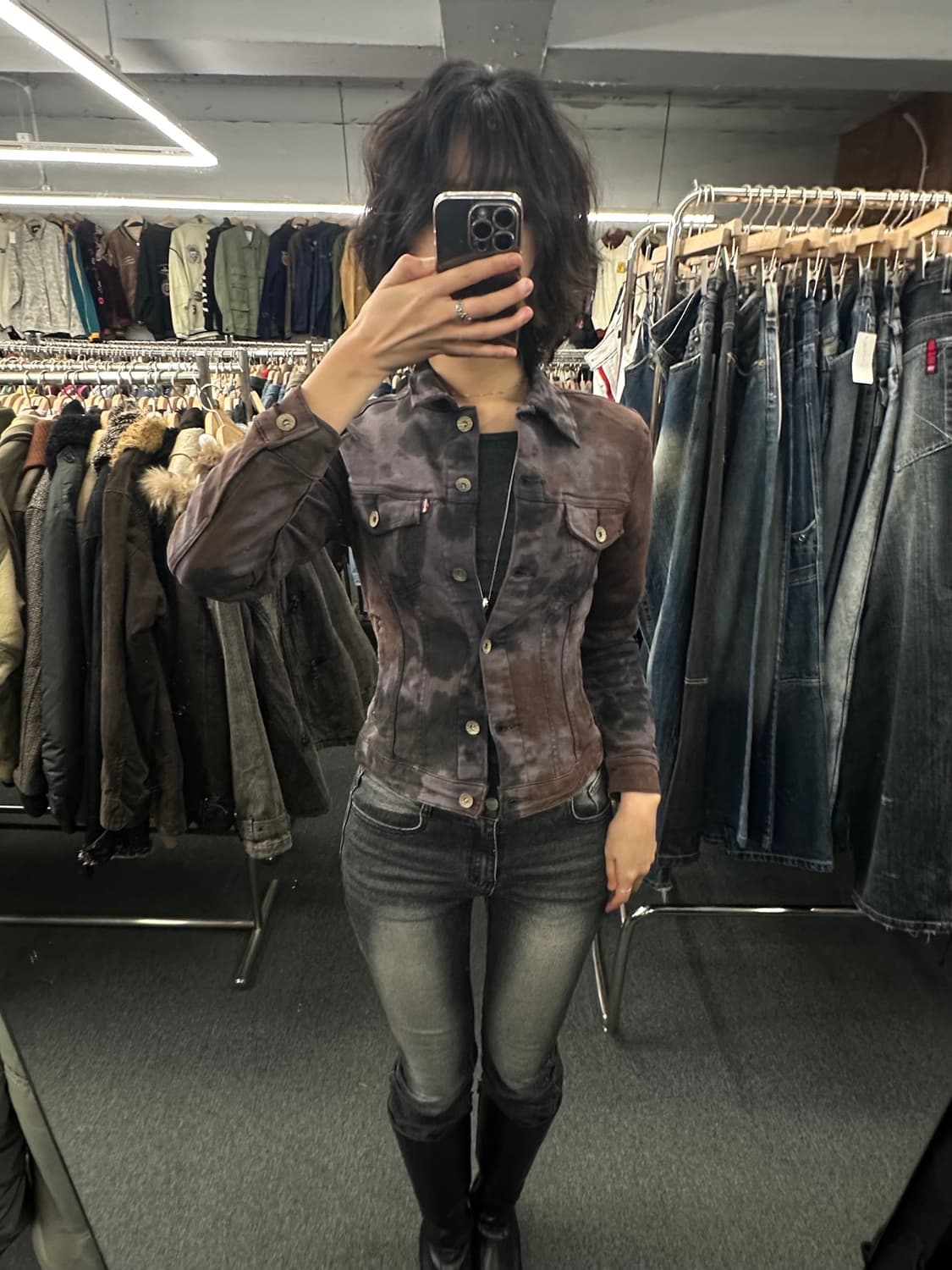 OS)리바이스 빈티지 여성 타이다이 데님 트러커 자켓 상품이미지1