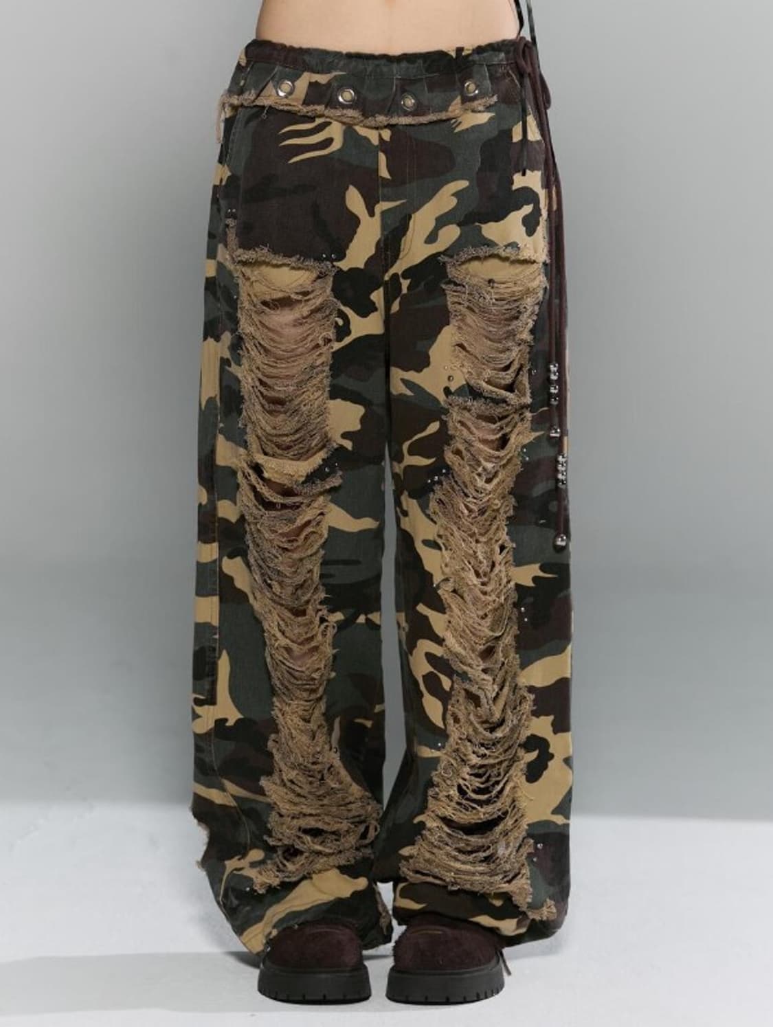 damage pleats pt - camo 상품이미지1
