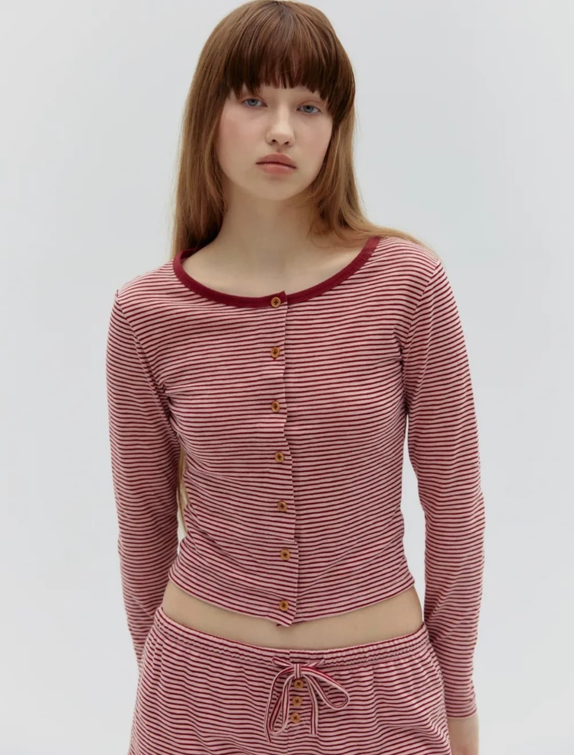 익스파이어드걸 멜라니 가디건 스트라이프 전소미착용 상품이미지1