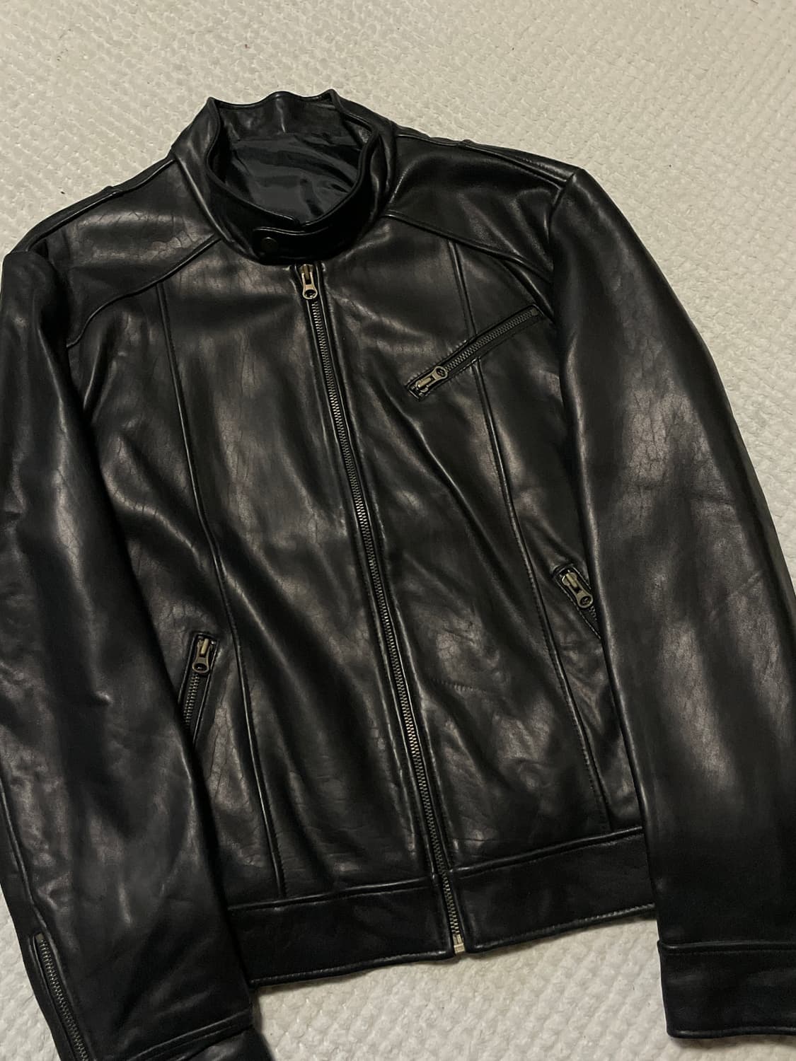 광희시장 웨스턴 무드 램스킨 양가죽 레더 자켓 상품이미지7