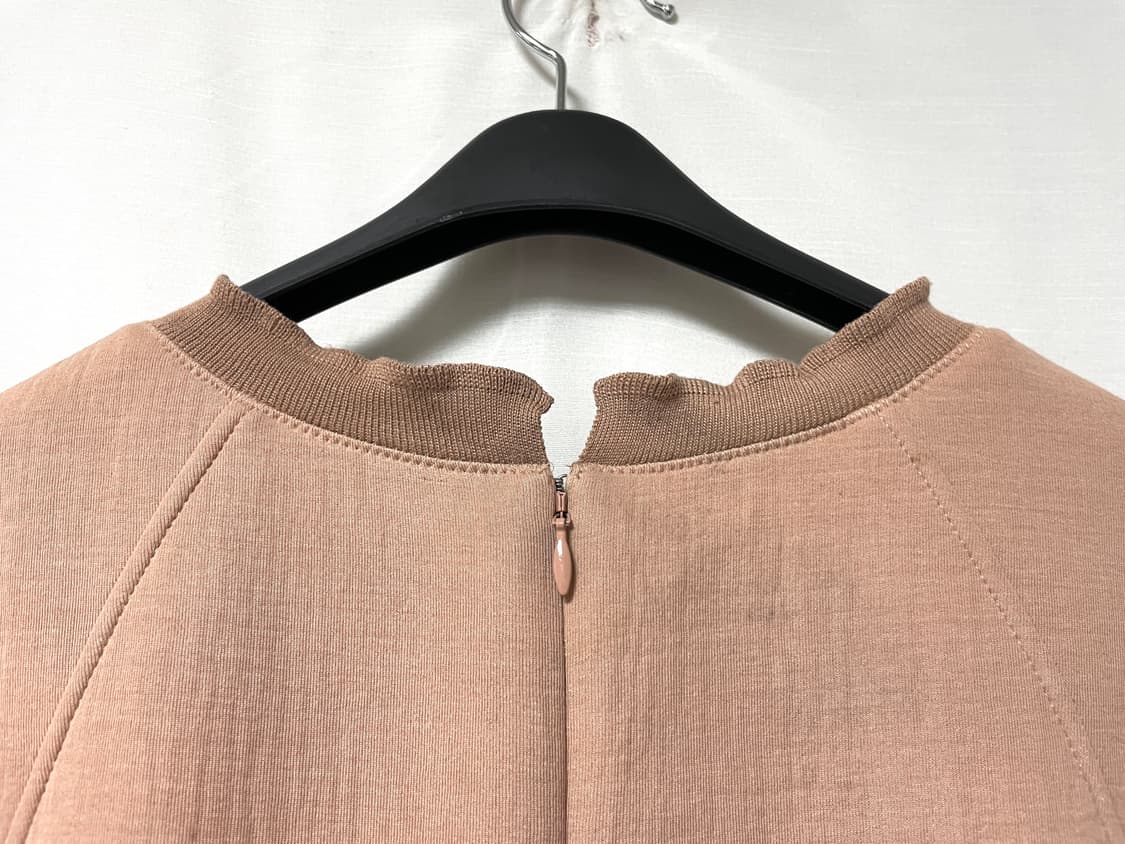 이태리 원단) 여성 한섬 마인 프릴 배색 7부소매 a라인 플레어 원피스 상품이미지7