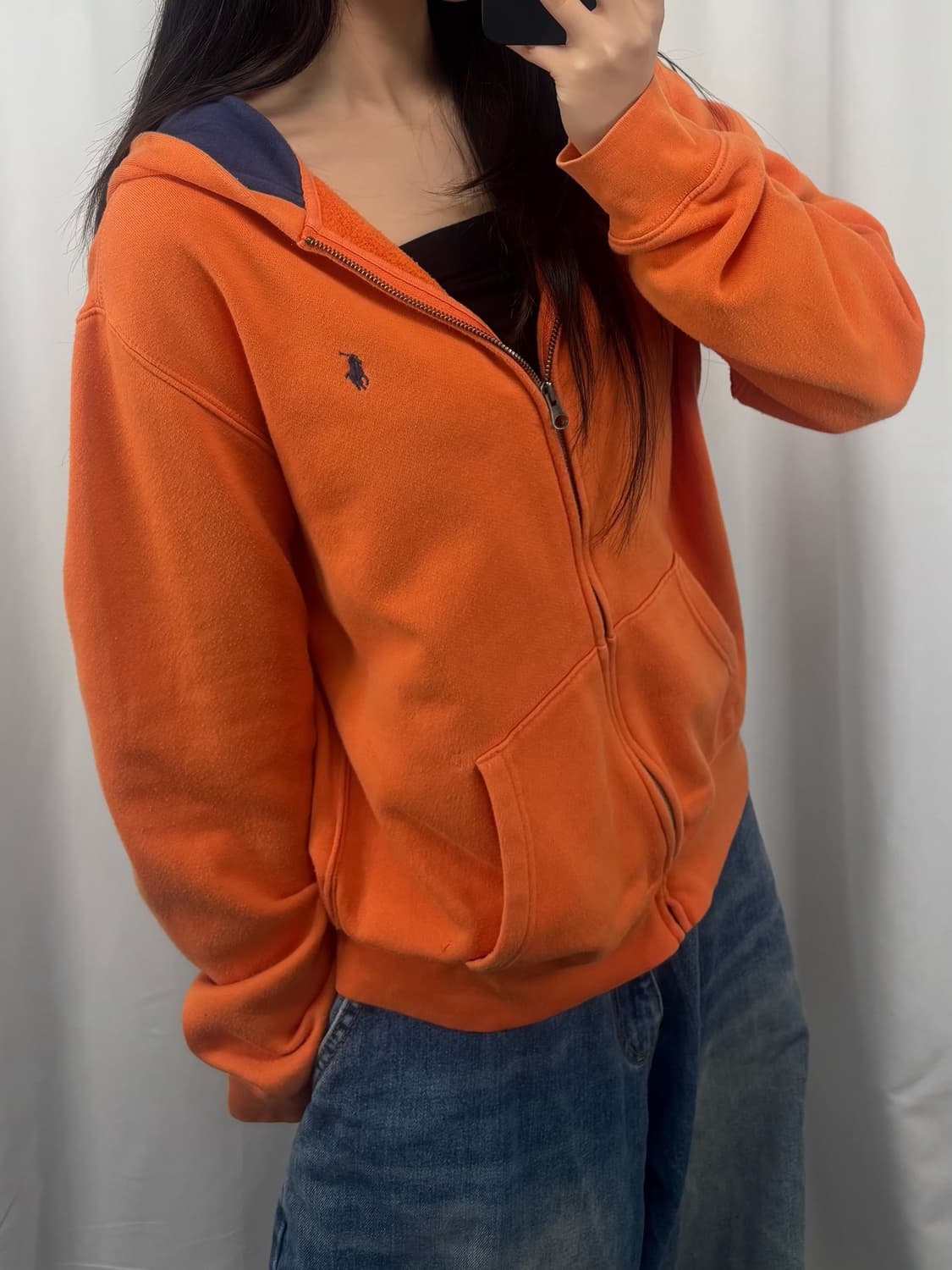 폴로 오렌지 후드집업 상품이미지1