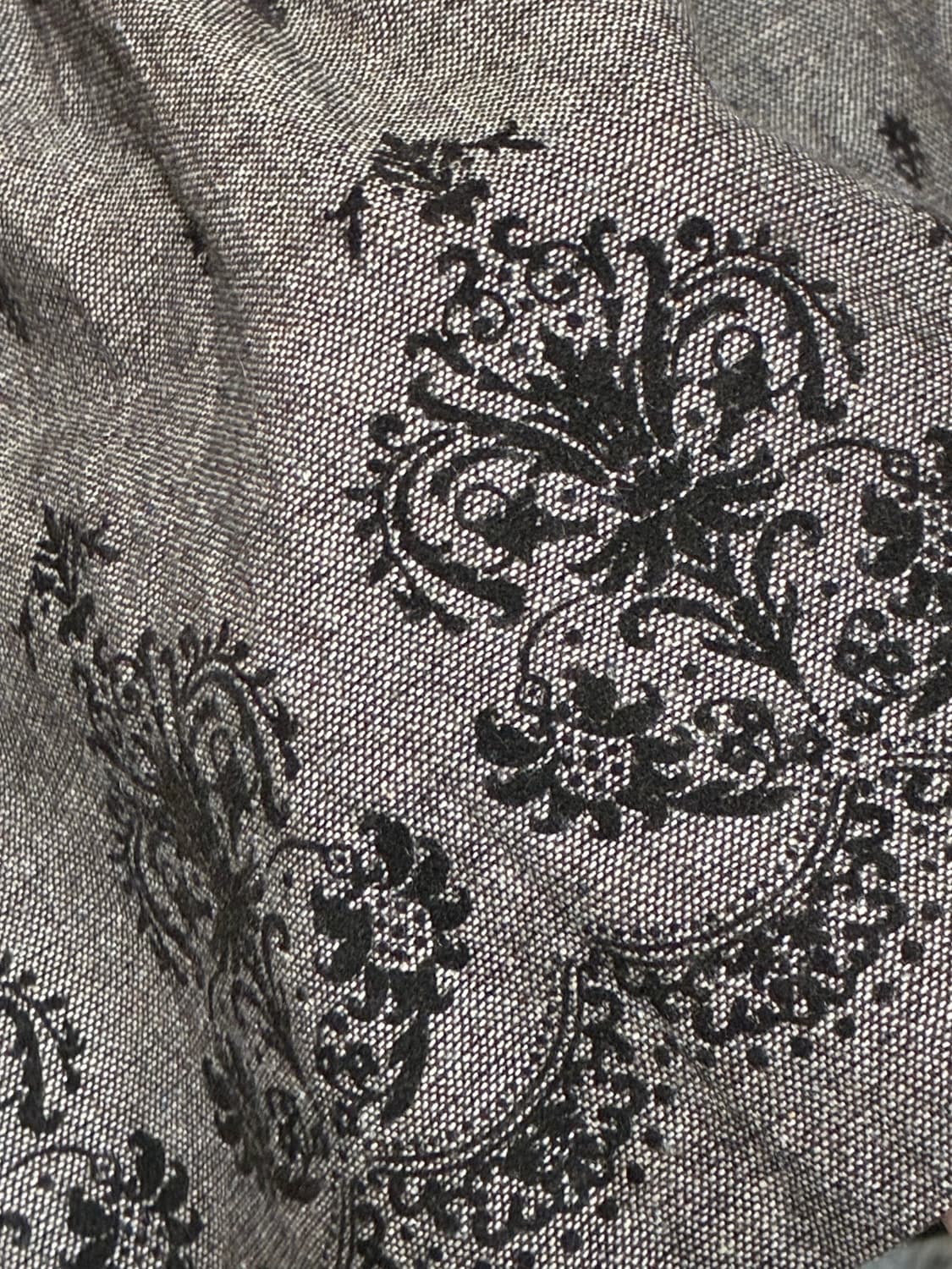 빈티지 브라운 자수 핀턱 스커트 상품이미지2