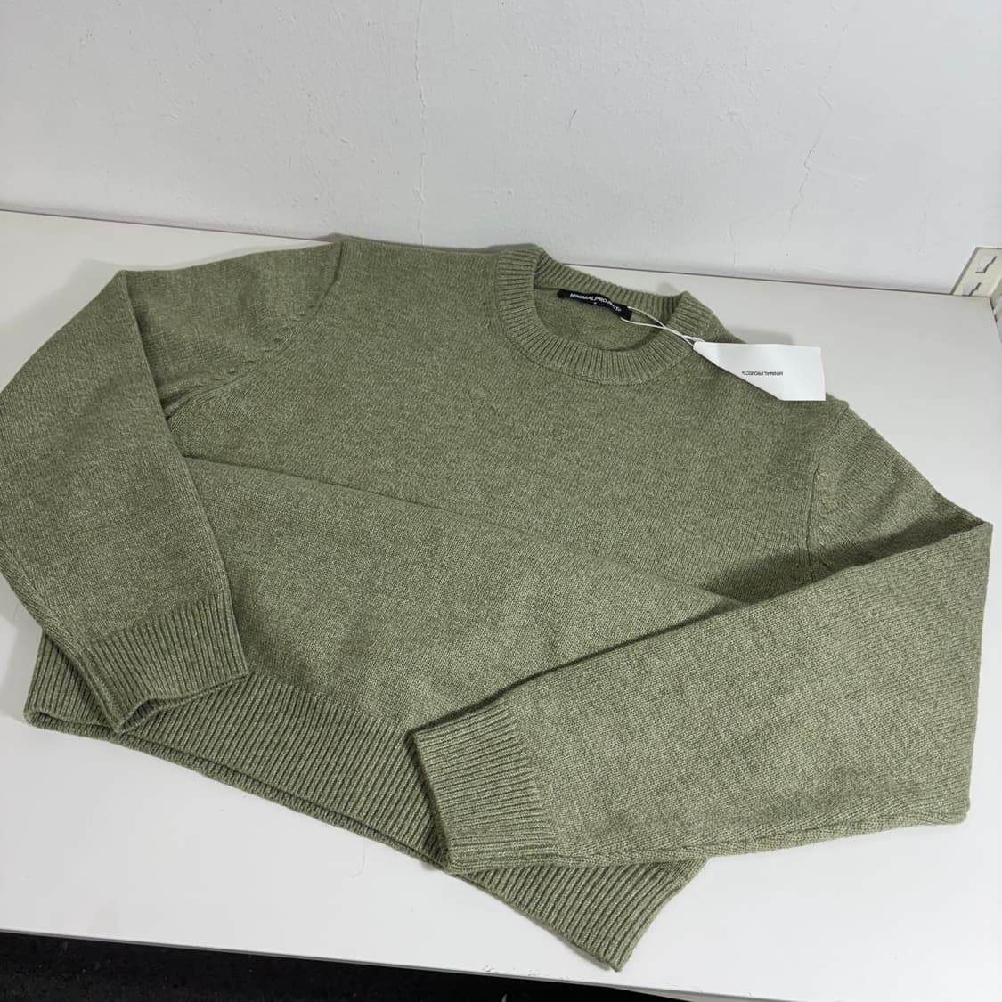 택달린새것 M 100 미니멀프로젝트 카키말차 루즈핏 라운드니트 상품이미지2