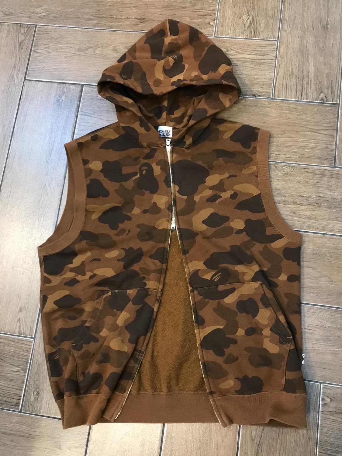 Bape Brown Camouflage Hood Vest 상품이미지6
