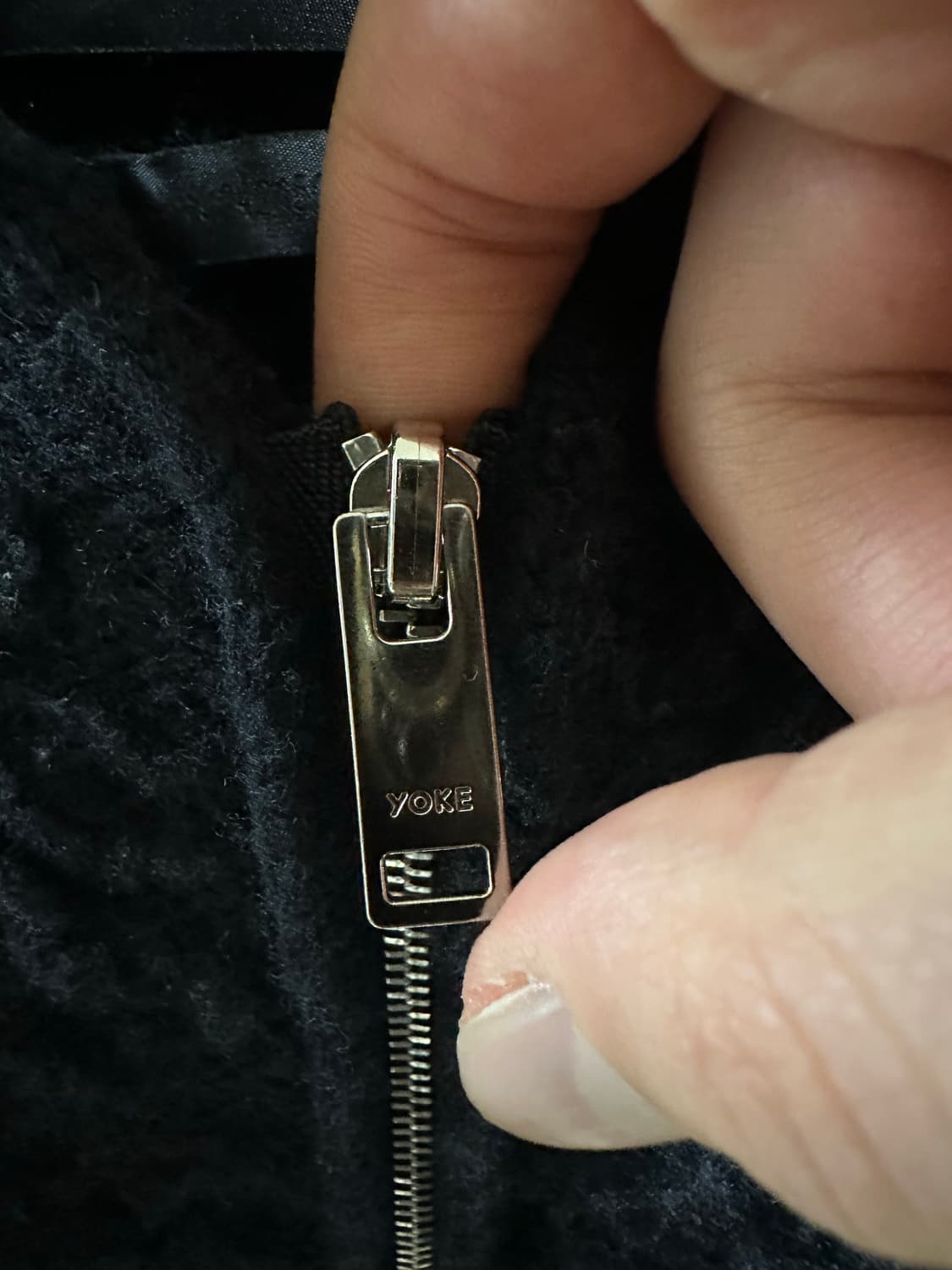 YOKE 요크 24FW 자카드 울 집업 니트 블루종 상품이미지4