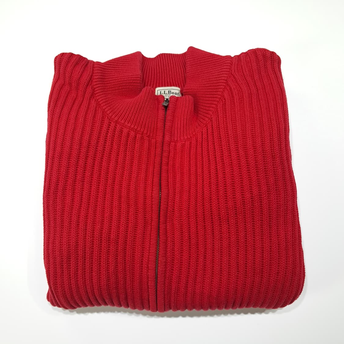 CL076 엘엘빈 코튼 헤비립 드라이버즈 레드 풀집업 가디건 상품이미지8