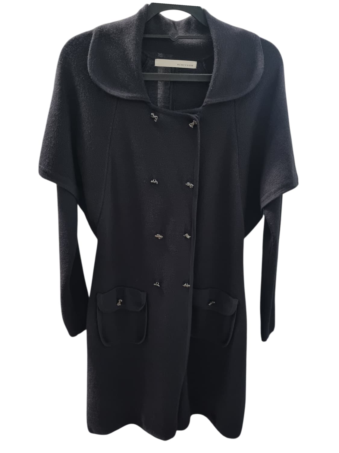 레니본 케이프 장식 울 가디건 90 상품이미지1