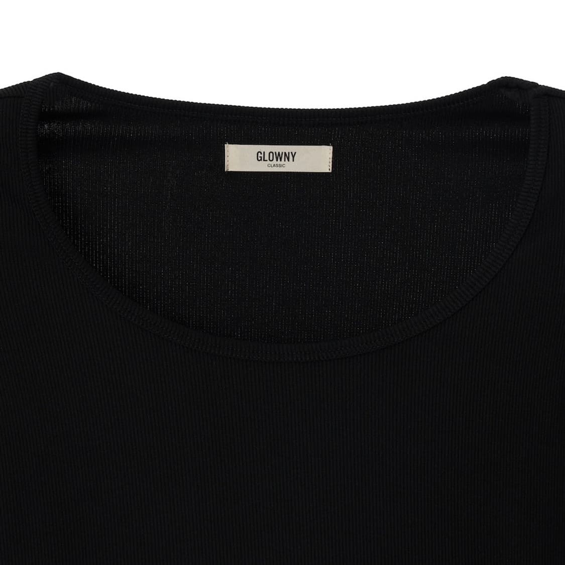 glowny 글로니 클래식 립 스쿱 롱 슬리브 블랙 상품이미지8