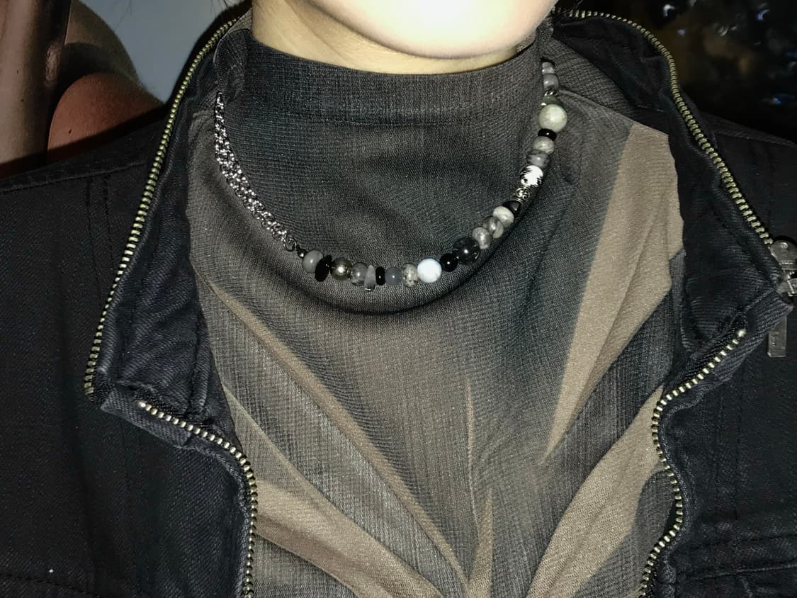 Half stone chain necklace🪨 상품이미지1