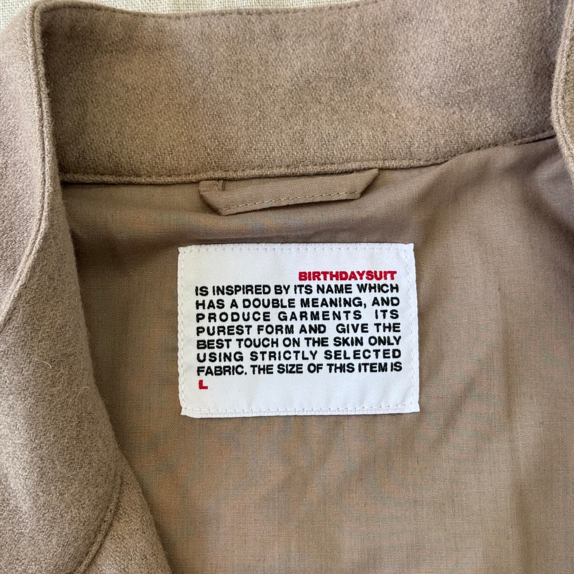 벌스데이수트 베이지 울 헤링턴 자켓 L 상품이미지5