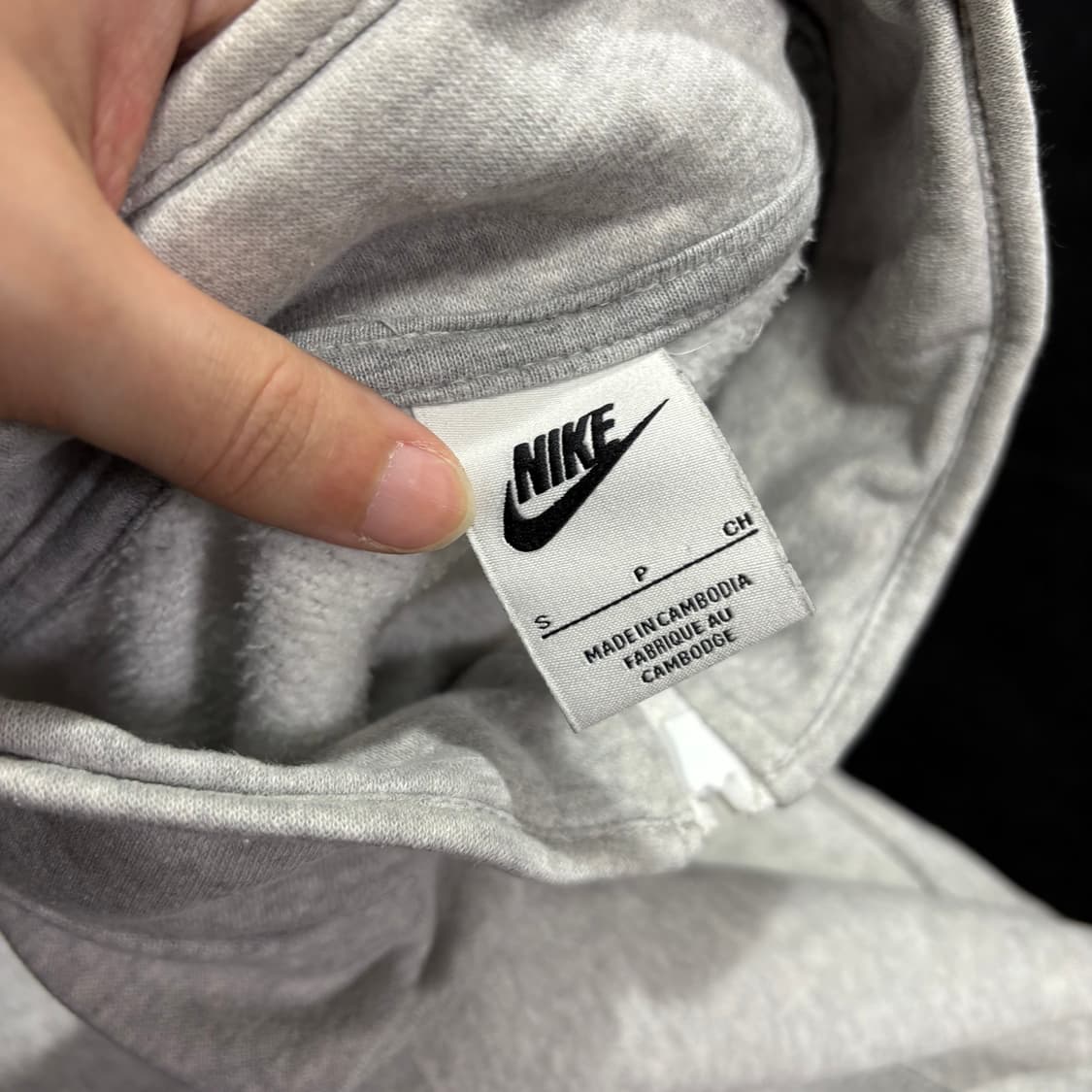 우먼S-M 나이키 멜란지그레이 하프집업 맨투맨 상품이미지3