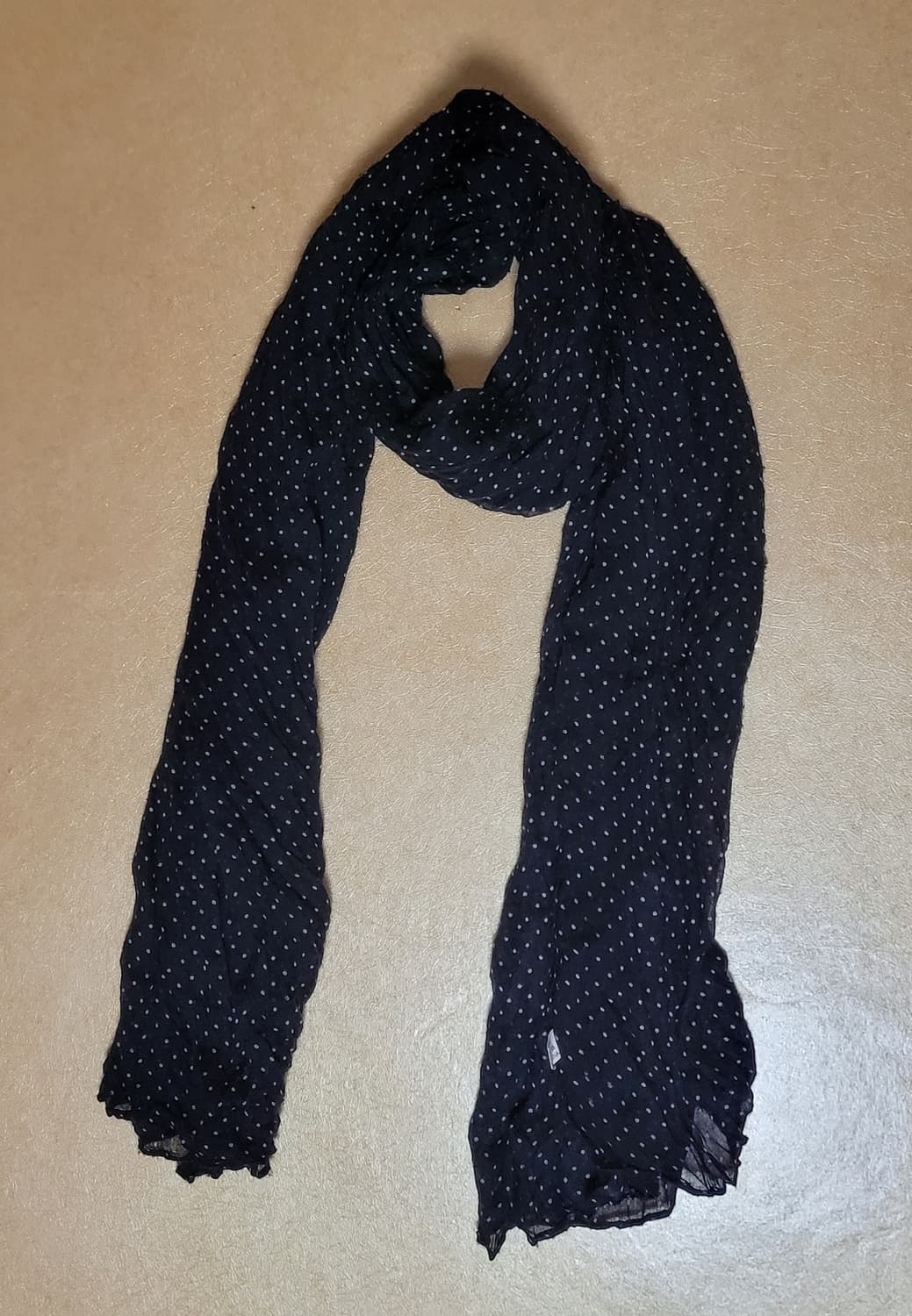검정 도트 쉬폰 스카프 상품이미지2
