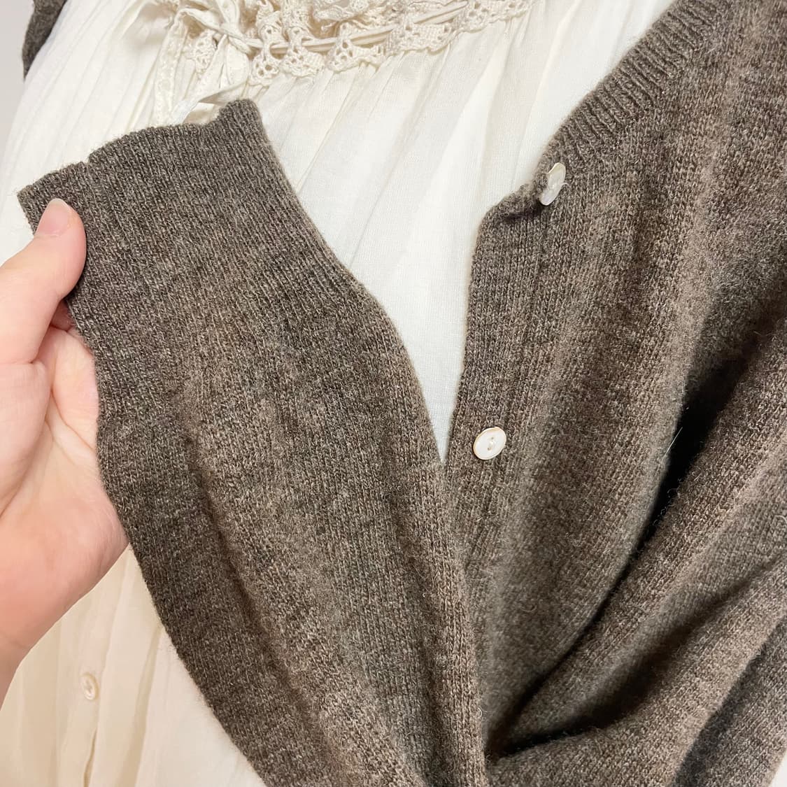 라떼맛 모리걸 레이어드 블라우스 가디건 모리 코지니혼진 일본빈티지러블리 상품이미지4