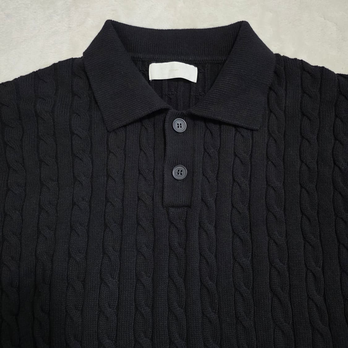 (XL)미나브 소프트코튼 케이블 카라 니트 상품이미지3