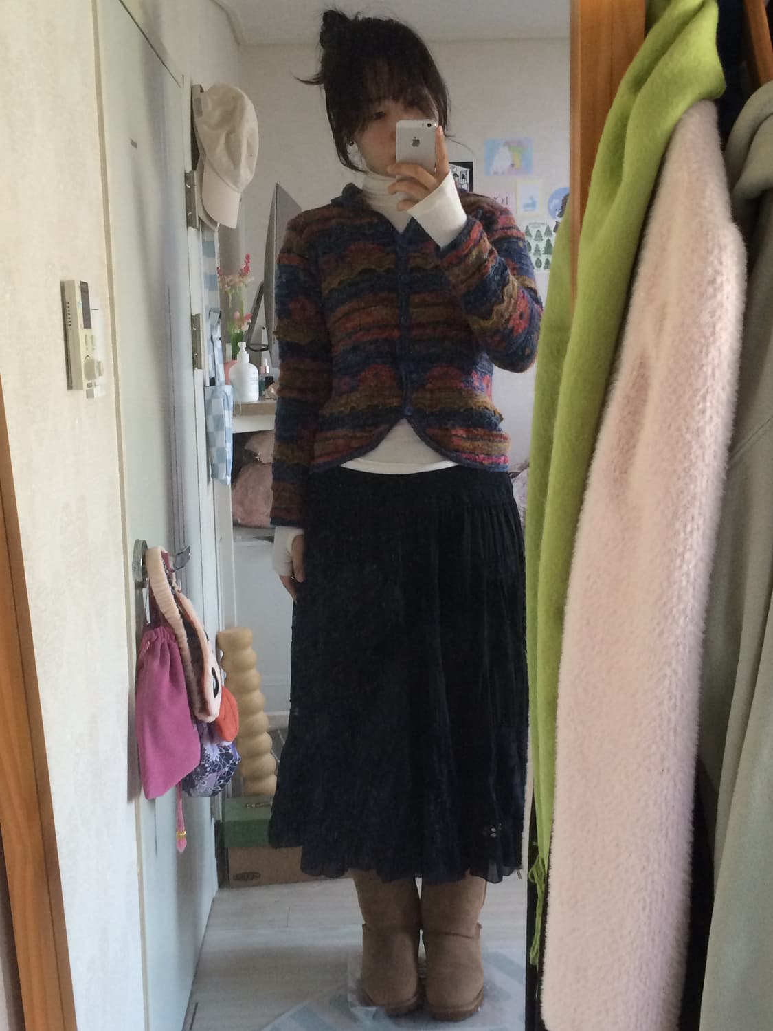 빈티지 패턴 버튼 니트 가디건 상품이미지5