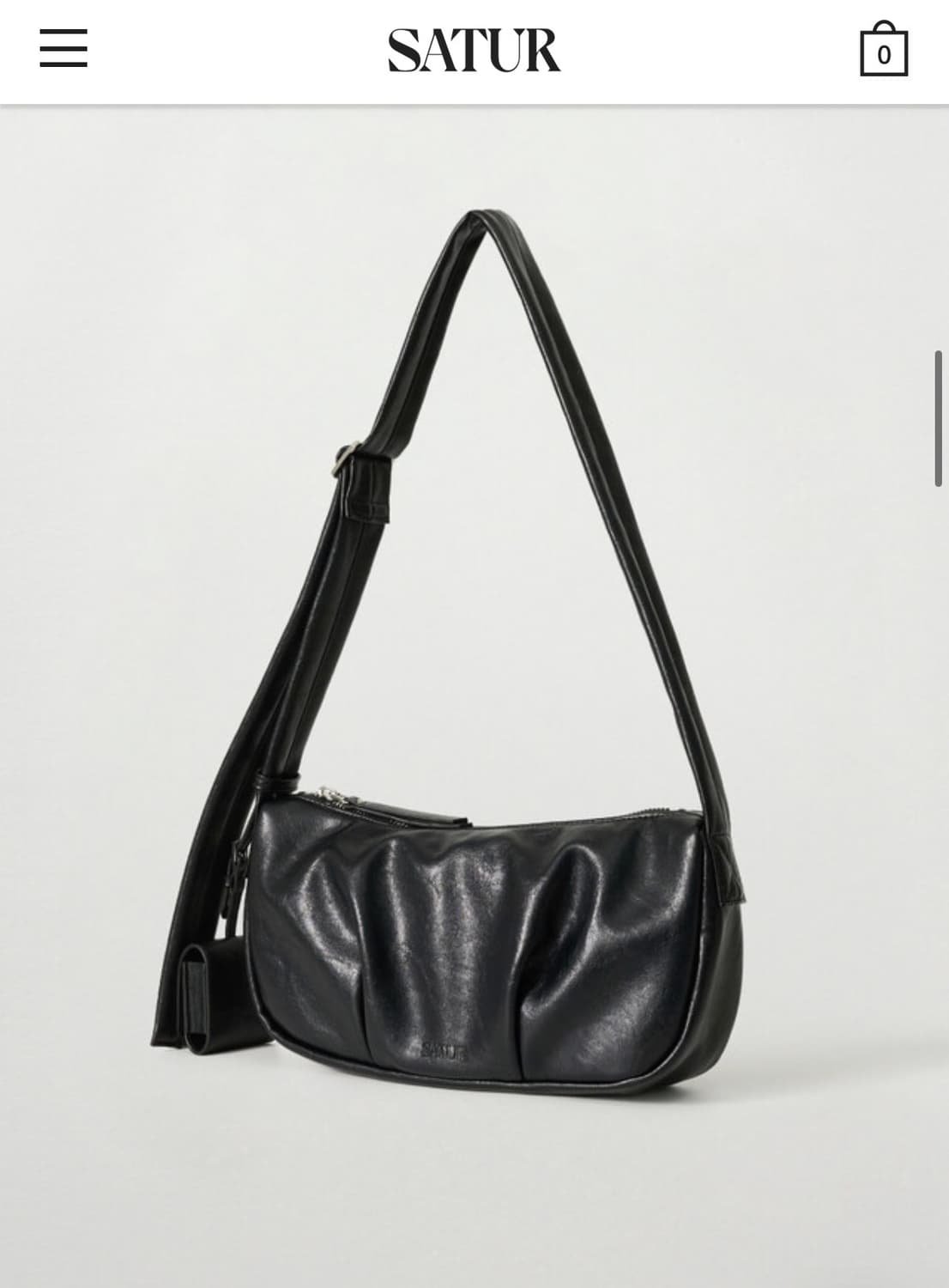 SATUR 세터 블랙 레더 숄더백 (새상품) 상품이미지1