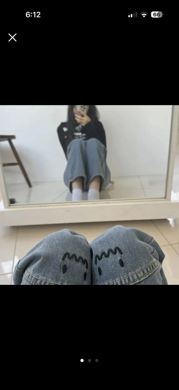 귀여운 무릎포인트 청바지 상품이미지1