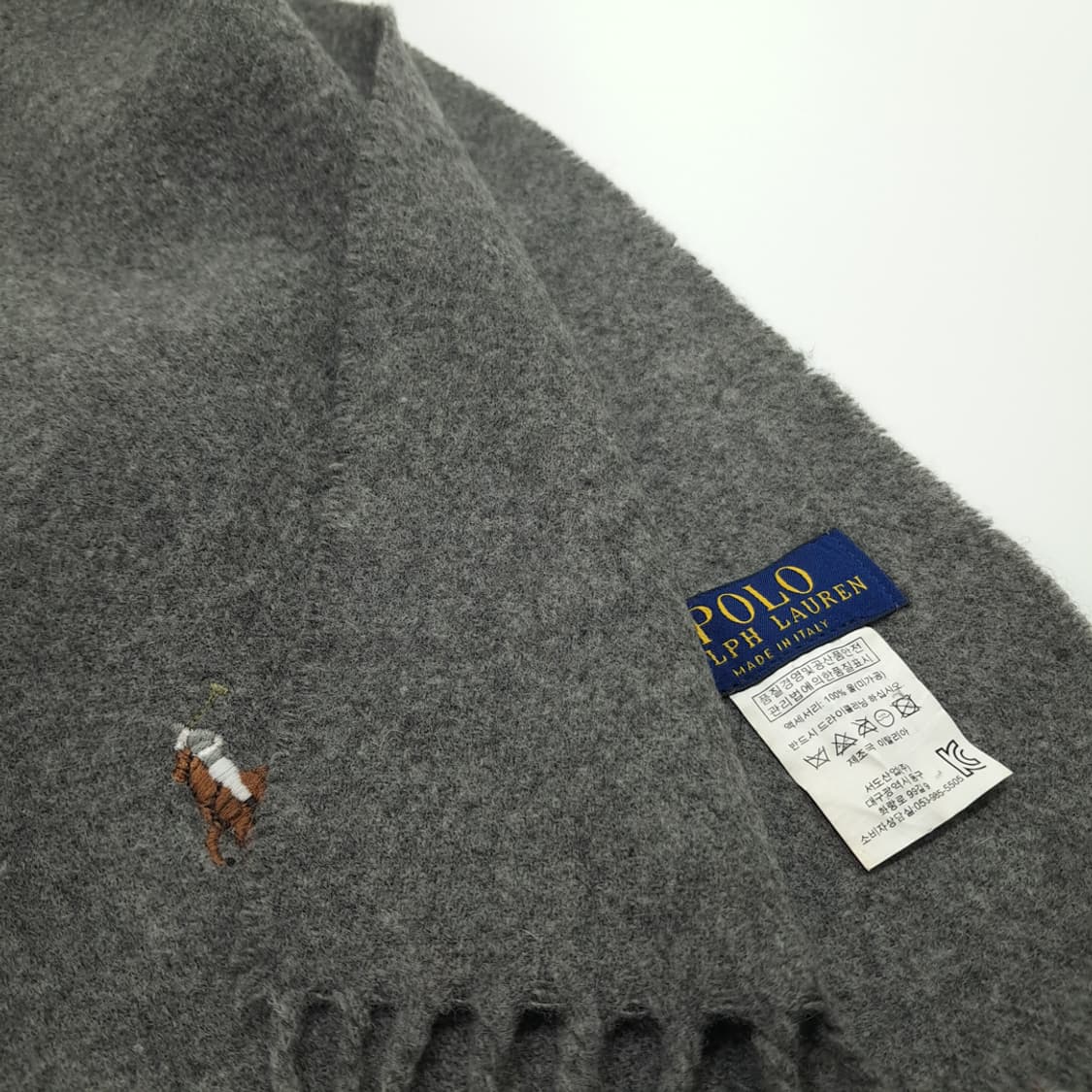 MX316 폴로 랄프로렌 그레이 울 목도리 머플러 상품이미지5