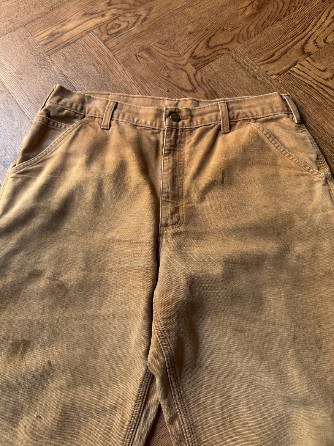 [36]칼하트 USA 더티 페이딩 브라운 싱글니 카펜터 워크 팬츠 상품이미지3