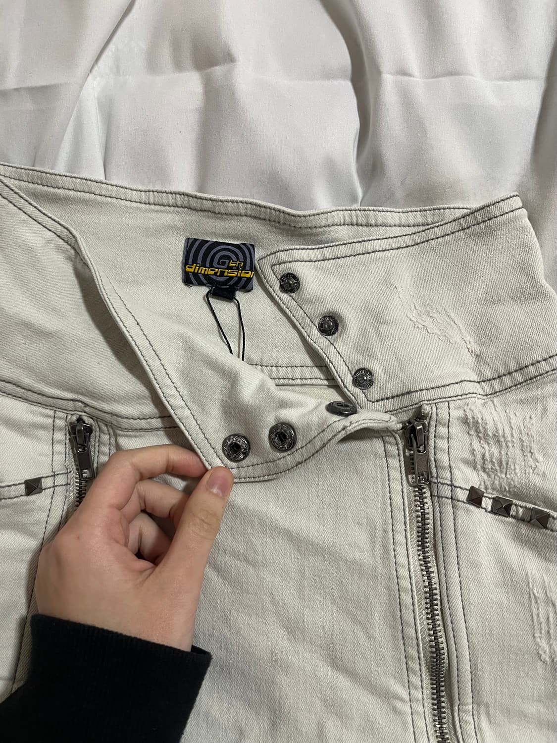 화이트 데님 미니스커트 상품이미지3