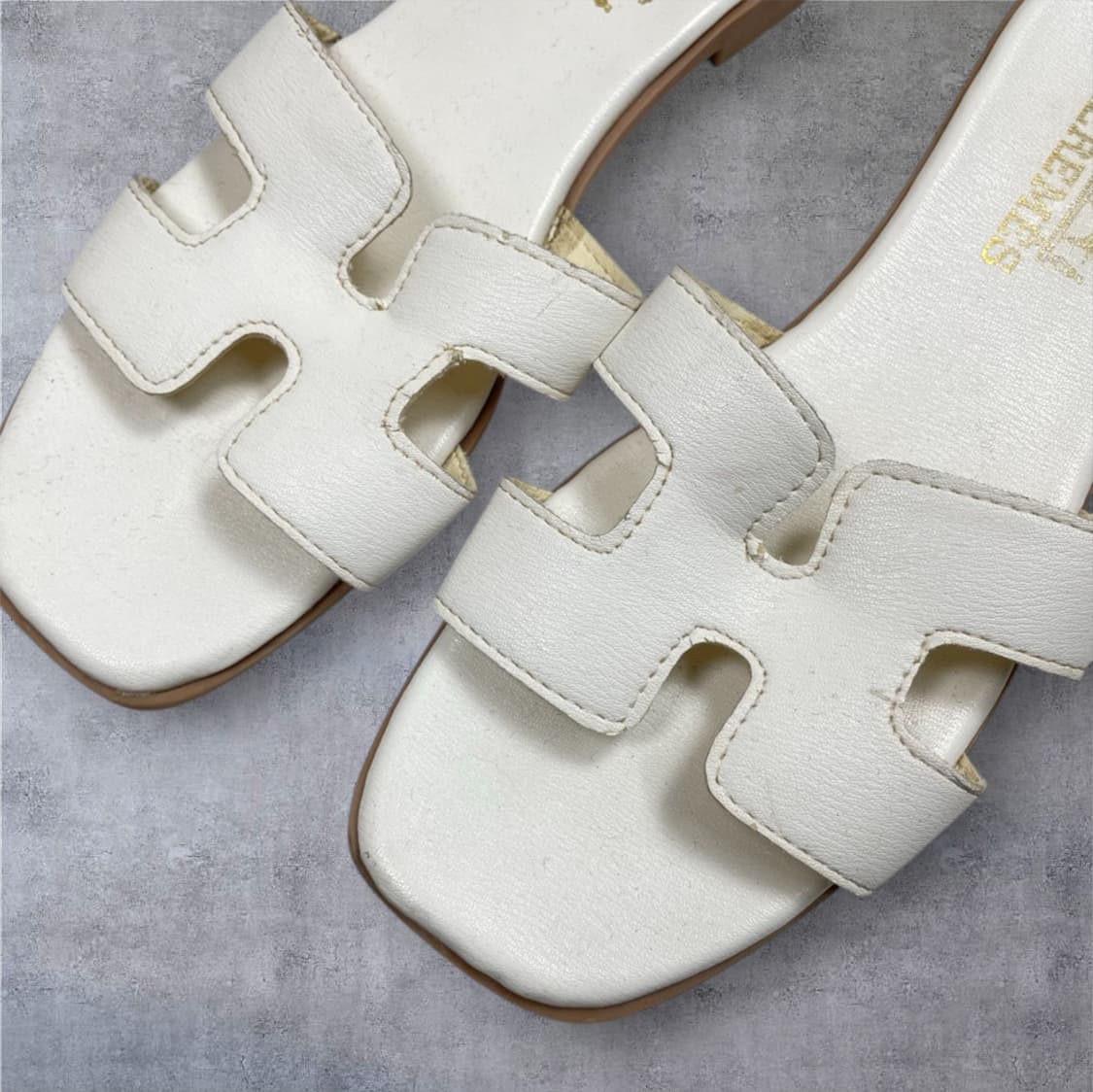 에르메스 Hermes 화이트 오란 샌들 슬리퍼 37 상품이미지2