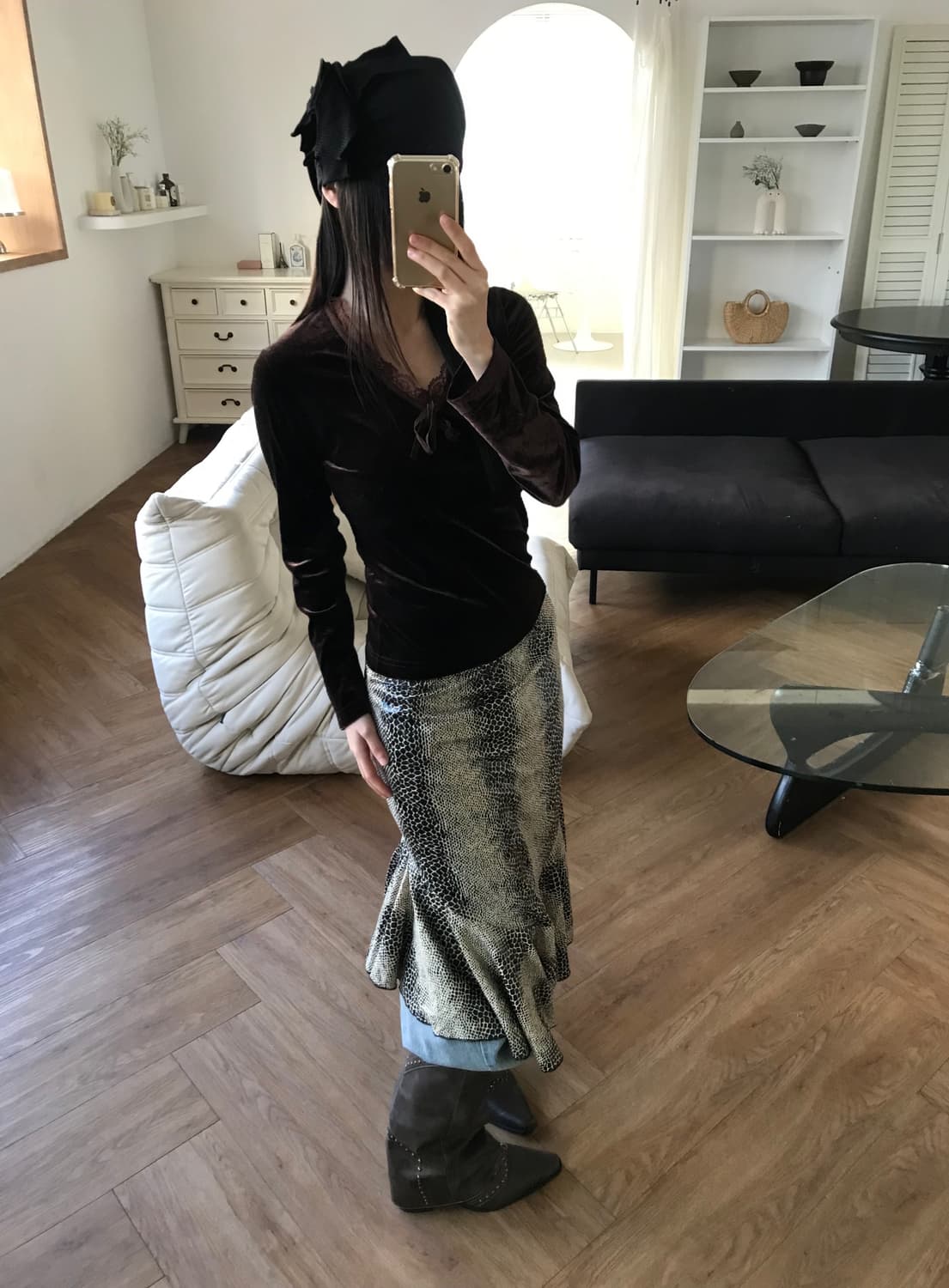 vintage pattern skirt 상품이미지5