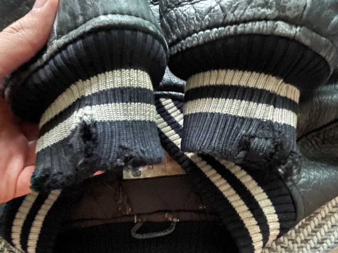 90‘s아비렉스 트랙필드 레더 바시티 자켓  상품이미지10