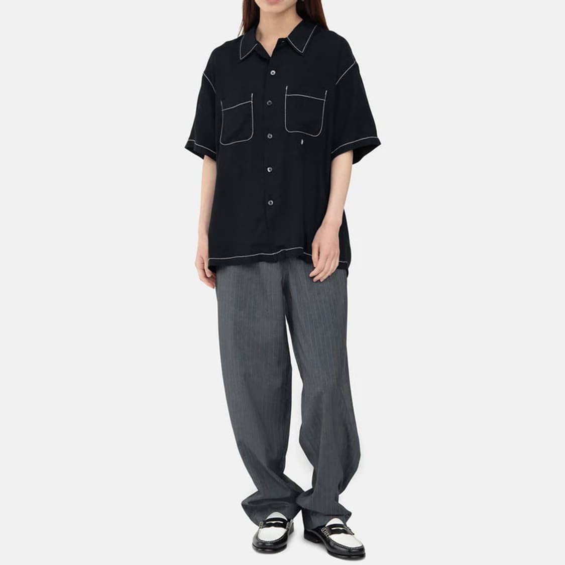 stussy contrast pick stitched shirt L 상품이미지9