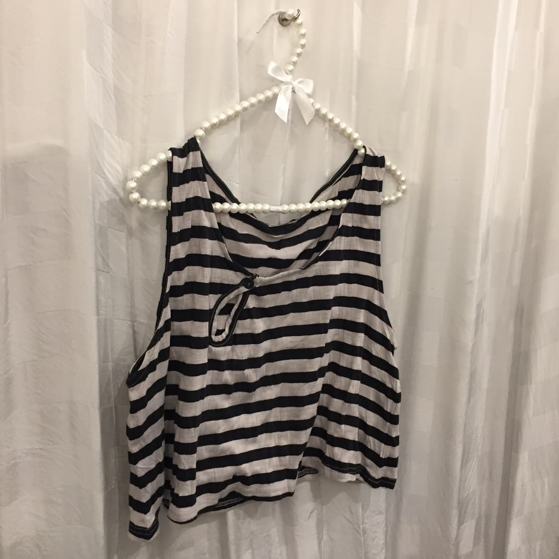 JPN Vintage 모리걸 컷아웃 스트라이프 슬리브리스 상품이미지1