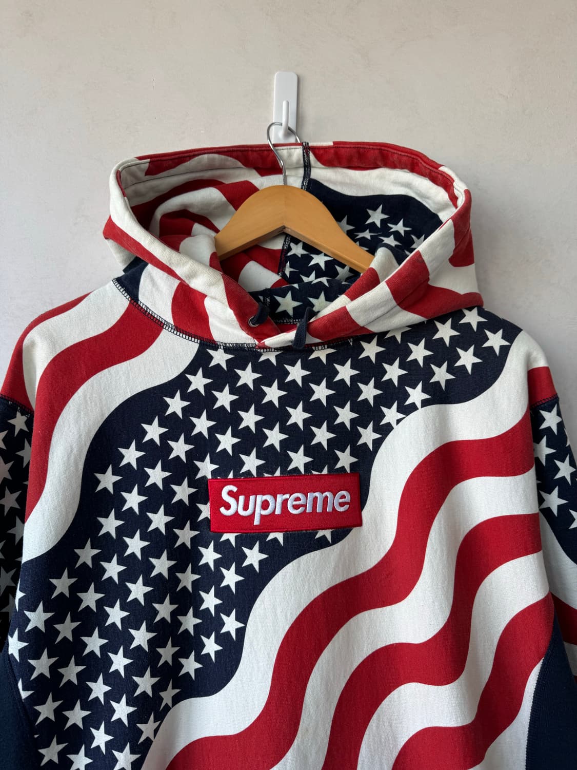 Fw14 슈프림 American Flag 박스로고 후드티 상품이미지3