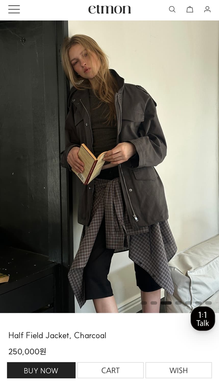 etmon Half Field Jacket, Charcoal 상품이미지2