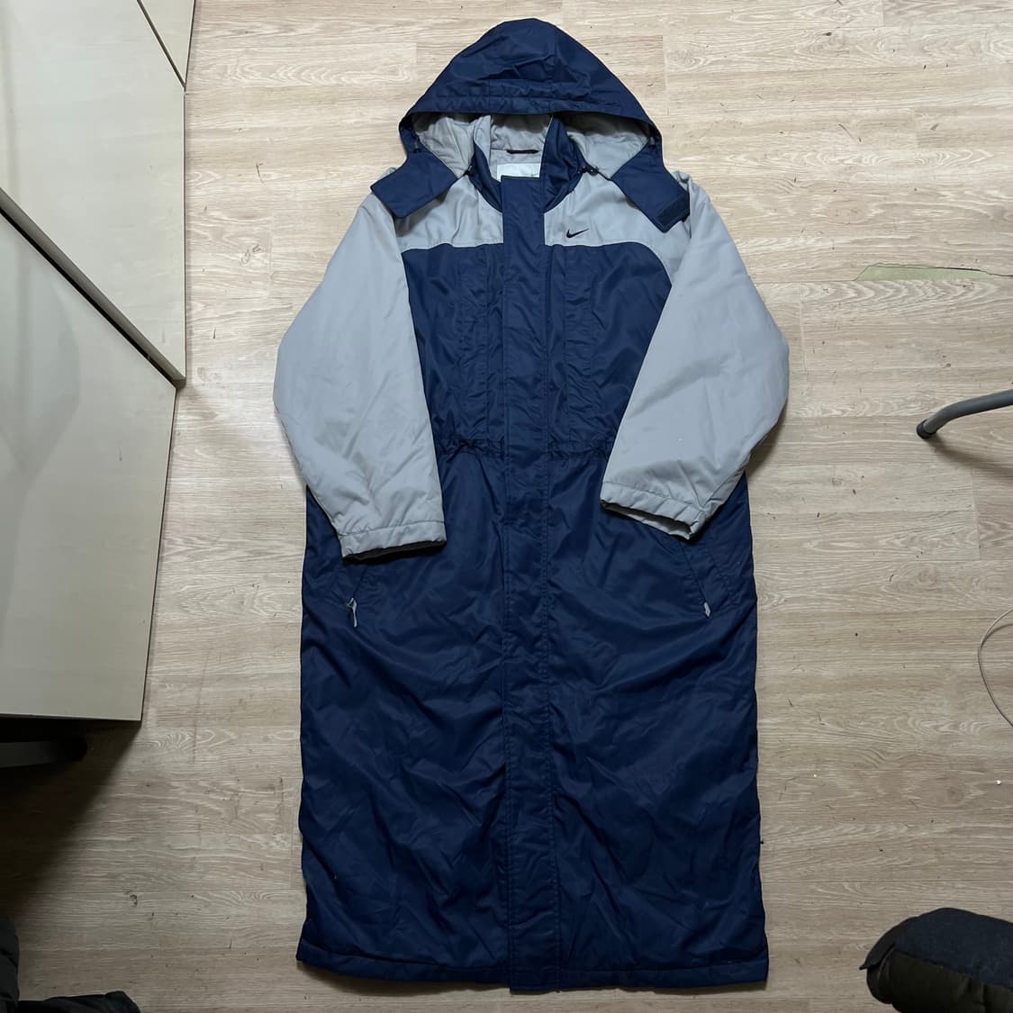 나이키 배색 후드 롱패딩 돕바 점퍼 [네이비] M/95 상품이미지1