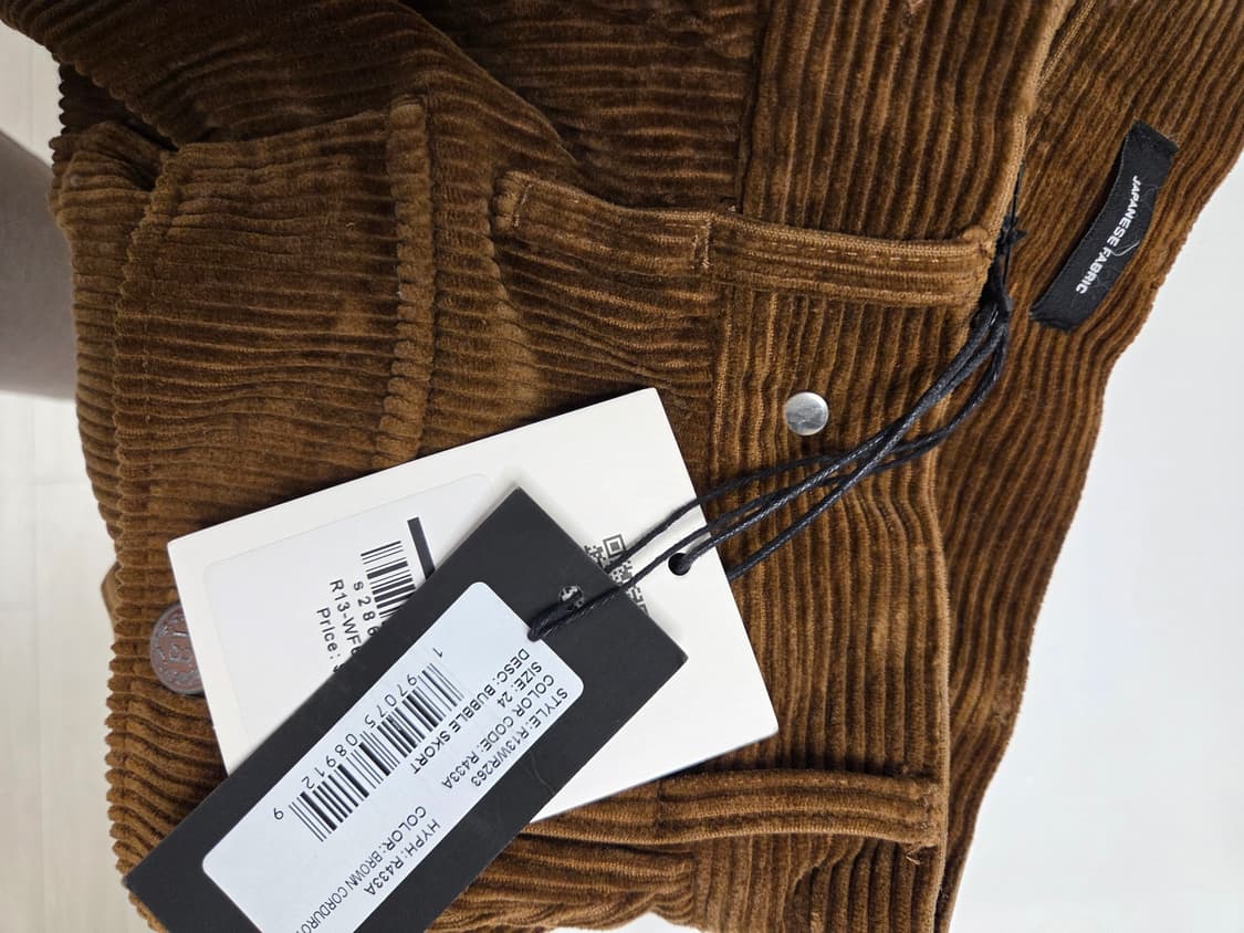 r13 코듀로이 버블쇼츠 브라운 24싸이즈 새상품 상품이미지7