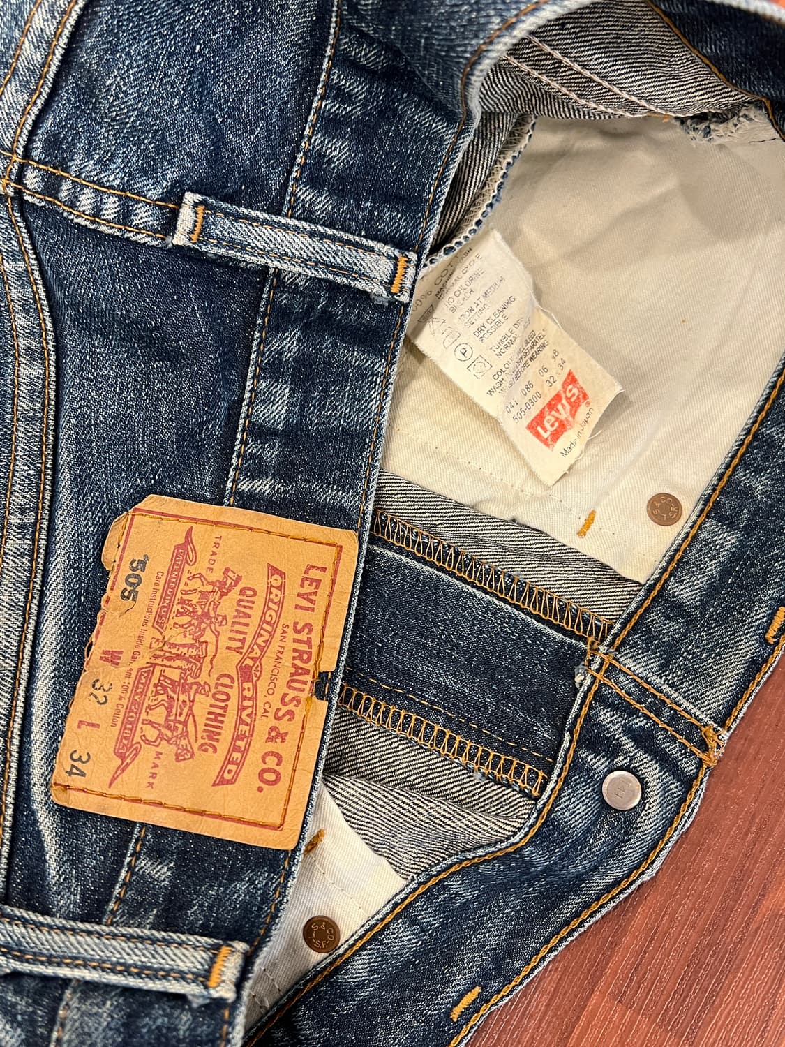 90s Levis 리바이스 505 디스트로이드 데님 팬츠 (Japan) 상품이미지10