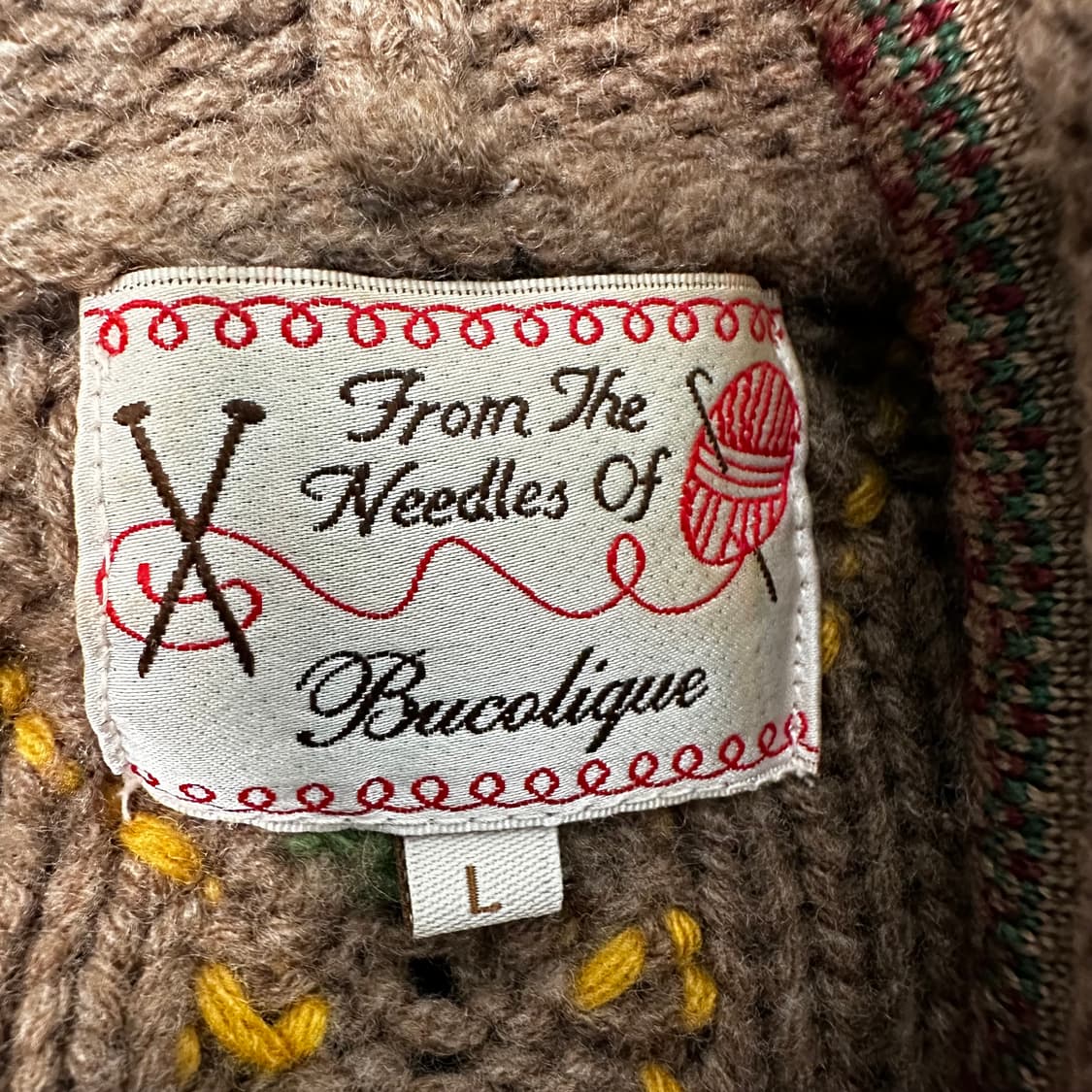 Vintage 빈티지 브라운 자수 후드가디건 L (빈티지) 상품이미지4