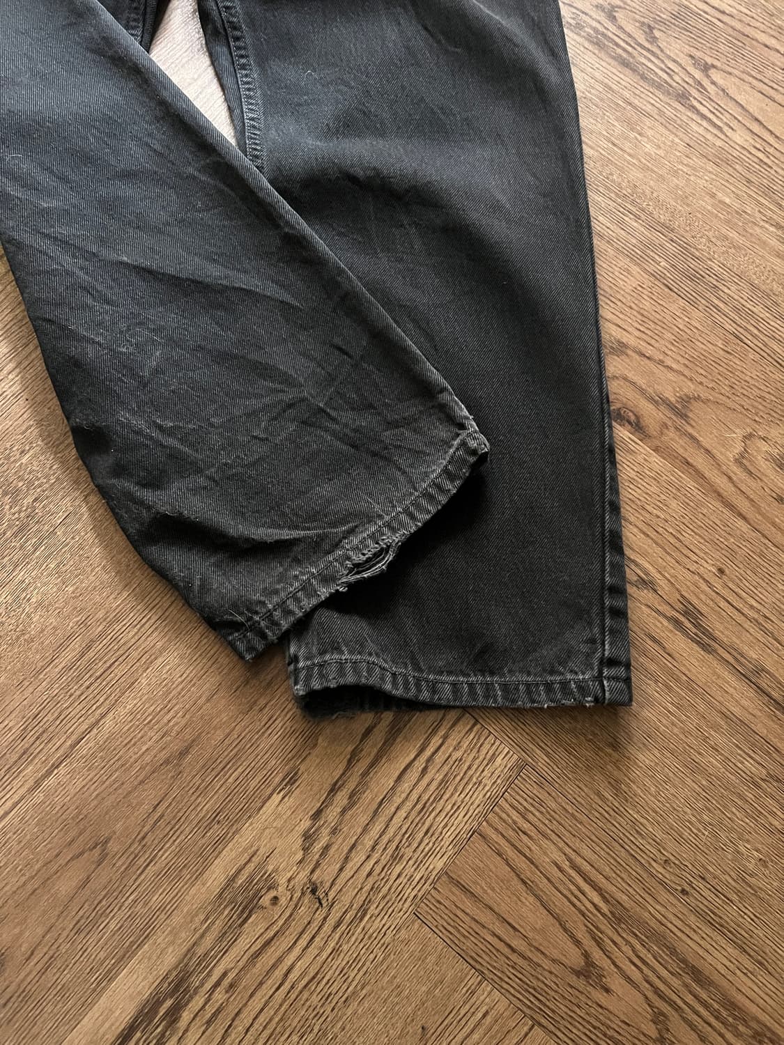 [36]00's 리바이스 USA 505 흑청 데님 팬츠 상품이미지3