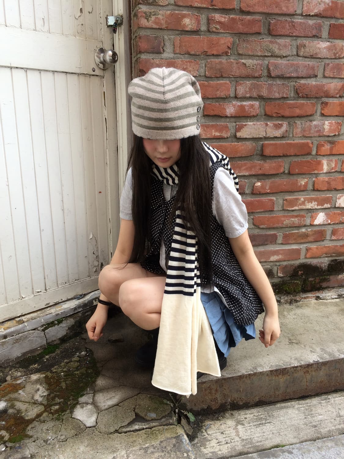 그레이 도트 리본 데일리 모리 세트 상품이미지2