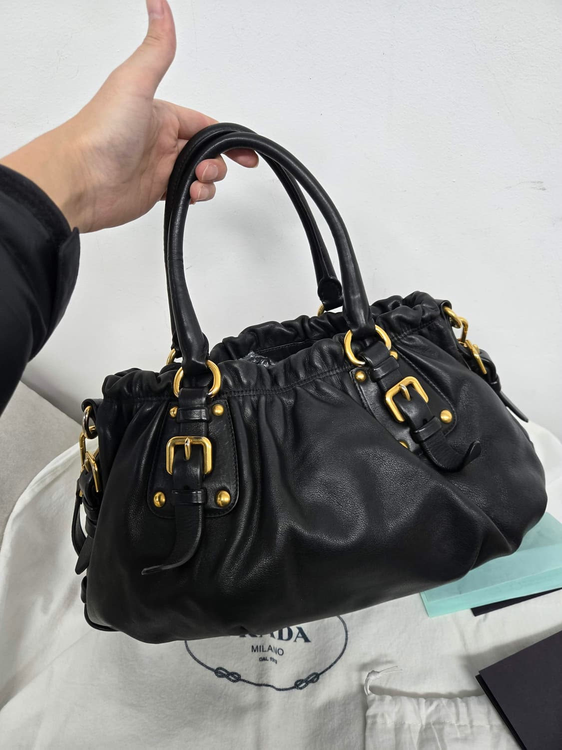 [보증서 정품]프라다 사피아노 가죽 숄더백 상품이미지5