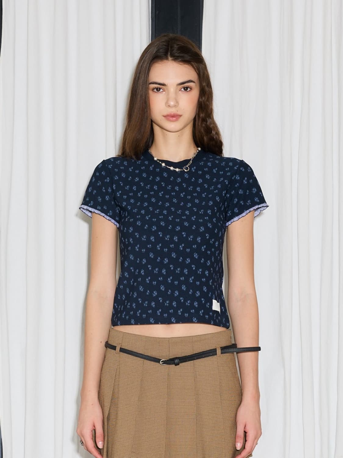 미착용) 라티젠 L19 FLOWER T-SHIRT(NAVY) 상품이미지1